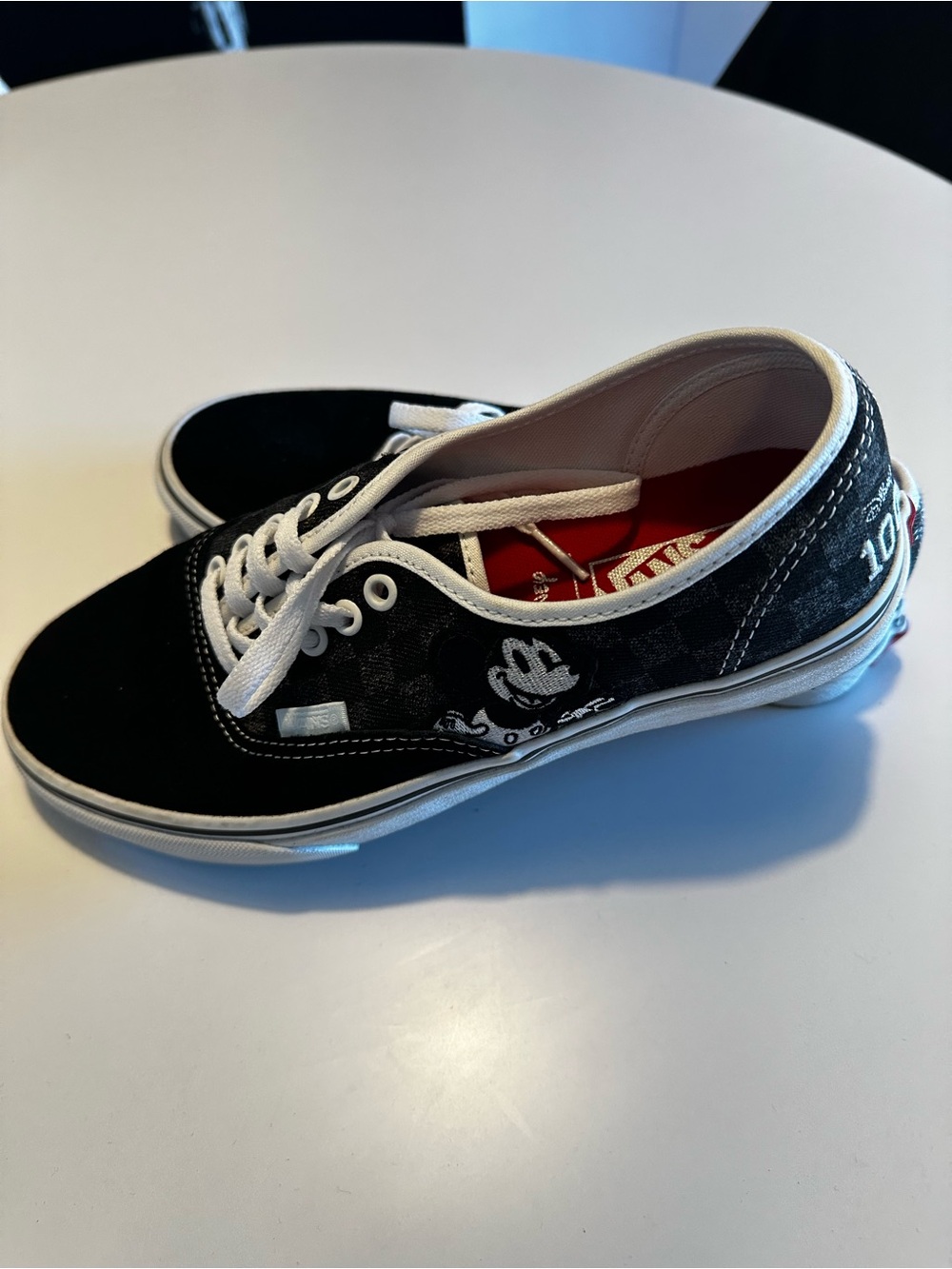 Vans Black and White Mickey Graphic Lace-Up Sneakers